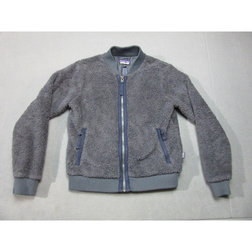 Patagonia Jacket Womens Medium Gray Sherpa Fleece Los Gatos Bomber Worn Wear
